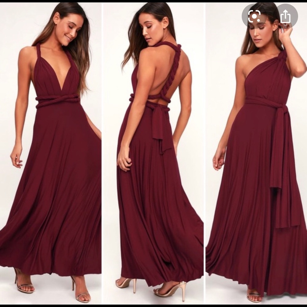 Tricks of the trade Burgundy Maxi Dress